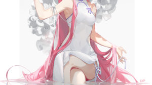 Anime Anime Girls Digital Art Artwork 2D Portrait Display Vertical Chi4 Long Hair Pink Hair Pink Eye 2200x2800 Wallpaper