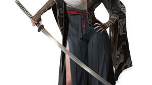 Character Design Artwork Weapon Katana Fantasy Girl Women Warrior Simple Background White Background 1920x2880 Wallpaper