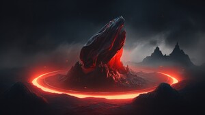 Ai Art Rocks Lava Dark 4579x2616 Wallpaper