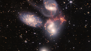 Stephans Quintet JWST Space Galaxy Cluster HCG 92 NASA ESA Stars Infrared James Webb Space Telescope 2000x1917 Wallpaper