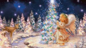 Angel Star Christmas Tree 1920x1200 wallpaper