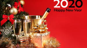 Happy New Year Champagne Christmas Ornaments 2560x1810 Wallpaper
