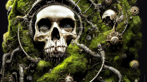 Ai Art Skull Moss Steampunk 2304x1536 Wallpaper