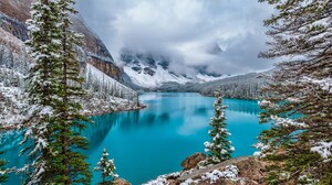 Nature Landscape Moraine Lake Banff National Park Canada Lake Winter Mountains 1920x1200 Wallpaper
