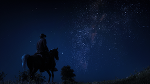 Red Dead Redemption 2 Milky Way Stars Nature Night Screen Shot Digital Art Video Games Sky Video Gam 2560x1440 wallpaper
