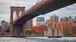 Bridge Brooklyn Bridge City New York Sailboat 2560x1707 Wallpaper