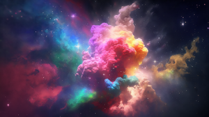 Ai Art Abstract Colorful Clouds Nebula Stars Space Galaxy 3136x1792 Wallpaper