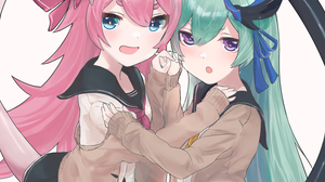 Anime Anime Girls Honkai Impact Honkai Impact 3rd Rozaliya Olenyeva Liliya Olenyeva Pink Hair Blue H 1500x1490 Wallpaper