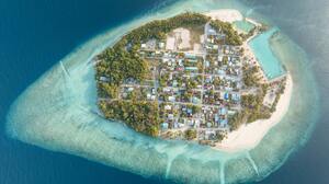Island Maldives Aerial View Atols 7365x5264 Wallpaper