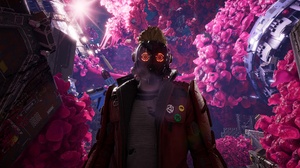Star Lord Peter Quill Guardians Of The Galaxy Game Ultrawide Mask Looking At Viewer CGi Screen Shot 3440x1440 wallpaper
