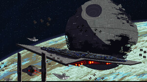 Artwork Digital Art Star Wars Death Star Pixel Art Fantasy Art 1686x1344 Wallpaper