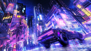 Futuristic Artwork Cyberpunk Neon Car City Night 3840x2160 Wallpaper