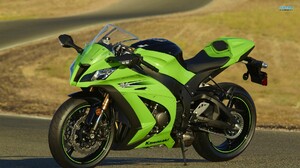 Kawasaki Ninja ZX 10R Motorcycle Green Superbike 1920x1080 Wallpaper
