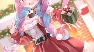 Anime Anime Girls Virtual Youtuber Hololive Minato Aqua Vertical Christmas Presents Multi Colored Ha 2894x4093 Wallpaper