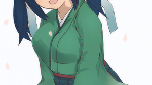 Anime Anime Girls Kantai Collection Souryuu KanColle Twintails Blue Hair Solo Artwork Digital Art Fa 1668x2224 Wallpaper