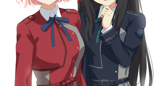 Anime Anime Girls Lycoris Recoil Nishikigi Chisato Inoue Takina Short Hair Blonde Long Hair Black Ha 2618x3651 wallpaper