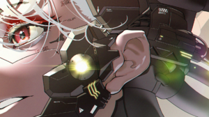 Digital Art Artwork Illustration Women Anime Cyborg Closeup Robot White Hair Tech Heterochromia Anim 3000x1000 Wallpaper