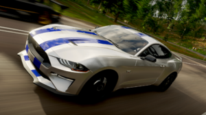 Shelby Car Ford Ford Mustang Forza Horizon 4 CGi Video Games Road Front Angle View Trees Blurry Back 1920x1080 wallpaper