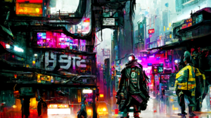 Cyberpunk City Artwork 2048x1536 Wallpaper