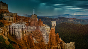 Trey Ratcliff Photography Landscape Rocks Mountains Sky Clouds Lightning Storm Utah USA Nature 3840x2160 Wallpaper