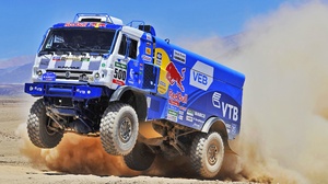 Kamaz Rallying Red Bull Sand Truck Vehicle 3548x2259 Wallpaper