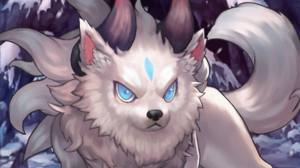 Guardian Tales White Beast Guardian Tales Horns Tail Blue Eyes Dog Furry PC Gaming Creature Anime 1799x2778 Wallpaper