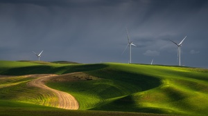 Landscape Wind Turbine 2048x1365 wallpaper