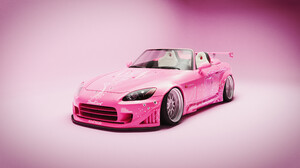 SWiZ CGi Digital Art Artwork Vehicle Car Pink Cars Cabriolet 2 Fast 2 Furious Studio Minimalism Japa 3840x2160 wallpaper