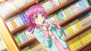 Tennoji Rina Love Live Nijigasaki High School Idol Club Love Live Anime Anime Girls Blushing Books J 3600x1800 wallpaper