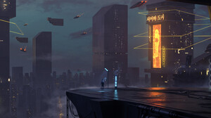 4K Cyberpunk Cyber City Futuristic City Artwork Futuristic 3840x1634 Wallpaper