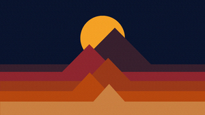 Colorful Minimalism Distortion Mountains Sun Simple Background 3840x2160 Wallpaper