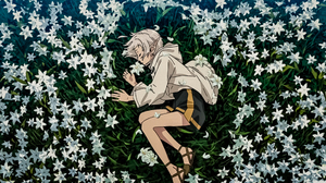 Sylphiette Mushoku Tensei Flowers White Hair Elf Dragons Crown Anime Girls Pointy Ears Grass Lying O 1920x1080 Wallpaper