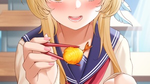 Genshin Impact Anime Girls Lumine Genshin Impact School Uniform Blonde Yellow Eyes Blush Open Mouth  2369x4170 Wallpaper