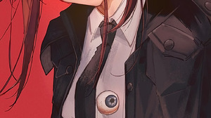 Anime Anime Girls Chainsaw Man Makima Chainsaw Man Redhead Red Eyes Eyeball Tie 1424x2560 Wallpaper