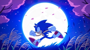 Sonic Sonic The Hedgehog Anthro Video Game Art Video Game Characters Sega Yui Karasuno Moon Flowers  3840x2160 Wallpaper