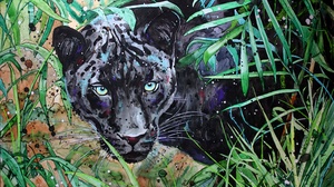 Wildlife Big Cat Black Panther Nature Painting Predator Animal 3043x2127 Wallpaper
