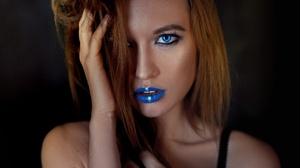 Daria Bliznyakova Hair Hand Portrait Lipstick Blue Eyes 2560x1707 Wallpaper