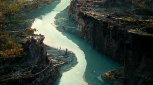 Landscape River Canyon Water Midjourney Ai 1024x2304 wallpaper