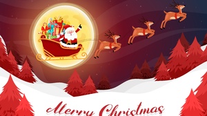 Merry Christmas Sleigh Santa 6251x4167 wallpaper