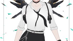 Gharliera Anime Girls Anime Weapon Green Eyes Black Hair 3034x4096 Wallpaper