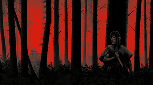 Rambo Movies Poster Sylvester Stallone Actor Knife Forest Trees Sheriff Justin Erickson 1920x1080 Wallpaper