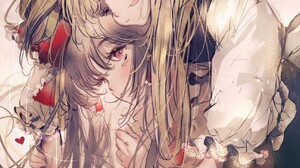 Majamari Pixiv Touhou Portrait Display Anime Girls Hat Heart Long Hair 1296x1829 Wallpaper