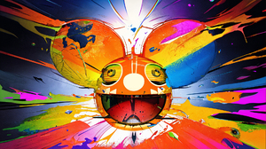 Ai Art Deadmau5 Electronic Music Paint Splatter Paint Splash Colorful Vibrant Symmetry Mouse Ears An 1920x1080 Wallpaper