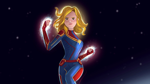 Blonde Captain Marvel Carol Danvers Girl Marvel Comics 3840x2160 Wallpaper