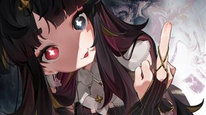 Anime Girls Heterochromia Tongue Out Fangs Rana Ianna Virtual Youtuber Long Hair Looking At Viewer E 4096x2652 Wallpaper