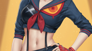 Matoi Ryuuko Kill La Kill Anime Anime Girls Looking At Viewer Blushing Sailor Uniform Suspenders 2D  1933x3000 Wallpaper