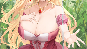 Anime Girls Plants Blonde Red Eyes Necklace 4000x6000 Wallpaper
