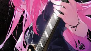 Anime Anime Girls Pixiv Musical Instrument Low Angle Gotou Hitori BOCCHi THE ROCK Long Hair Signatur 1000x1415 Wallpaper