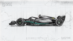 Mercedes F1 Formula 1 Lewis Hamilton Race Cars Formula Cars Minimalism Simple Background Side View 4000x2250 Wallpaper