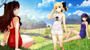 Anime Girls Anime Fate Series Fate Stay Night Tohsaka Rin Saber Matou Sakura Landscape 1920x1200 Wallpaper